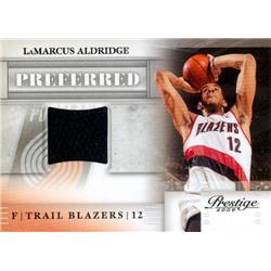 Picture of Autograph Warehouse 625042 Lamarcus Aldridge Player Worn Jersey Patch Basketball Card - Portland Trail Blazers - 2009 Panini Prestige Preferred No.4 LE 177-250