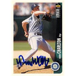 626074 Norm Charlton Autographed Baseball Card - Seattle Mariners - 1996 Upper Deck No.726