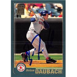 637484 Brian Daubach Autographed Baseball Card - Boston Red Sox - 2001 Topps No.434