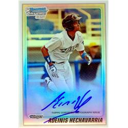 637507 Adeiny Hechavarria Autographed Baseball Card - Toronto Blue Jays - 2010 Bowman 1st Chrome Rookie Refractor No.BCP198 LE 368-500