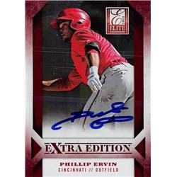 637599 Phil Ervin Autographed Baseball Card - Cincinnati Reds - 2014 Panini Elite Extra Edition Rookie No.8