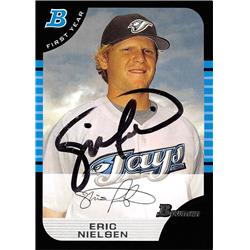 637609 Eric Nielsen Autographed Baseball Card - Toronto Blue Jays - 2005 Bowman First Year Rookie No.186