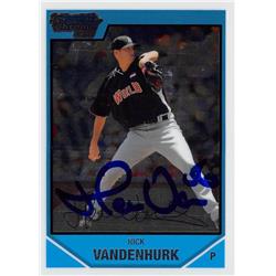637679 Rick Vandenhurk Autographed Baseball Card - Florida Marlins, Netherlands - 2007 Bowman Chrome Rookie No.BDPP80