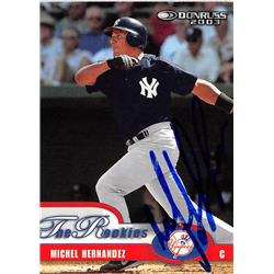 637733 Michel Hernandez Autographed Baseball Card - New York Yankees - 2003 Donruss the Rookies No.49