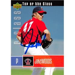 637740 Jake Woods Autographed Baseball Card - Anaheim Angels - 2004 Upper Deck Top of the Class Rookie No.139