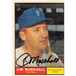 637836 Jim Marshall Autographed Baseball Card - San Francisco Giants, SC - 1961 Topps No.188