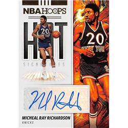 638552 Michael Ray Richardson Autographed Basketball Card - New York Knicks - 2019 Panini Hoops Hot Signatures Refractor No.HSMRR