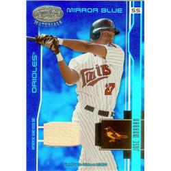 Jose Morban Player Used Bat Patch Baseball Card - Minnesota Twins - 2003 Leaf Certified Materials Mirror Blue Refractor No.102 LE 78-100