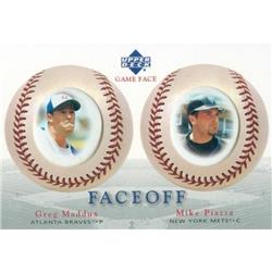 639231 Mike Piazza & Greg Maddux Commemorative Baseball Card - Mets, Braves - 2003 Upper Deck Game Face Faceoff No.177