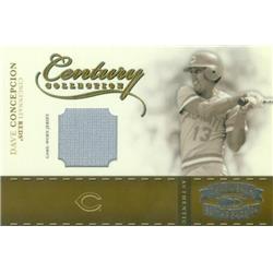 Dave Concepcion player worn jersey patch baseball card (Cincinnati Reds) 2004 Donruss Throback Threads Century Collection #CC15 LE 158/250 - MLB Game Used Jerseys