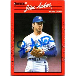 653512 Jim Acker Autographed Baseball Card - Toronto Blue Jays, SC - 1990 Donruss No.558