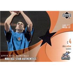 653650 Chris Mihm Player Worn Jersey Patch Basketball Card - Cleveland Cavaliers - 2002 Upper Deck No.CMAW