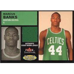 653671 Marcus Banks Player Worn Jersey Patch Basketball Card - Boston Celtics - 2003 Fleer Tradition No.TTMB