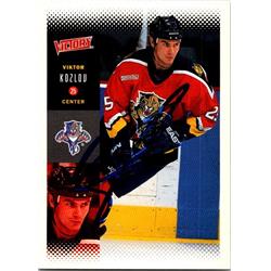 653848 Viktor Kozlov Autographed Hockey Card - Florida Panthers, FT - 2000 Upper Deck Victory No.104