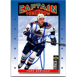 653868 Todd Bertuzzi Autographed Hockey Card - New York Islanders, FT - 1996 Upper Deck Captain Tomorrow No.338