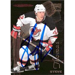653903 Steve Thomas Autographed Hockey Card - New Jersey Devils, FT - 1997 Pinnacle Zenith No.33