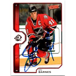 654228 Stu Barnes Autographed Hockey Card - Buffalo Sabres, FT - 2002 Upper Deck Victory No.25 -  Autograph Warehouse