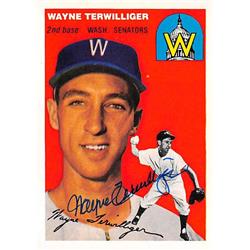 585273 Wayne Terwilliger Autographed Baseball Card - Washington Senators - 1994 Topps Archives 1954 No.323