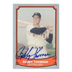585341 Bobby Thomson Autographed Baseball Card - New York Giants - 1989 Pacific Baseball Legends No.45