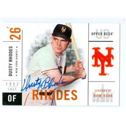 585687 Dusty Rhodes Autographed Baseball Card - New York Giants - 2001 Upper Deck Legends of New York No.41
