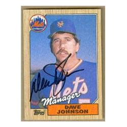 585927 Davey Johnson Autographed Baseball Card - New York Mets - 1987 Topps No.543
