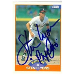 586220 Steve Lyons Autographed Baseball Card - Chicago White Sox - 1989 Score No.388 Inscribedpsycho