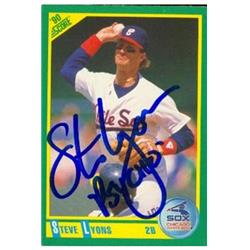 586223 Steve Lyons Autographed Baseball Card - Chicago White Sox - 1990 Score No.88 Inscribed Psycho