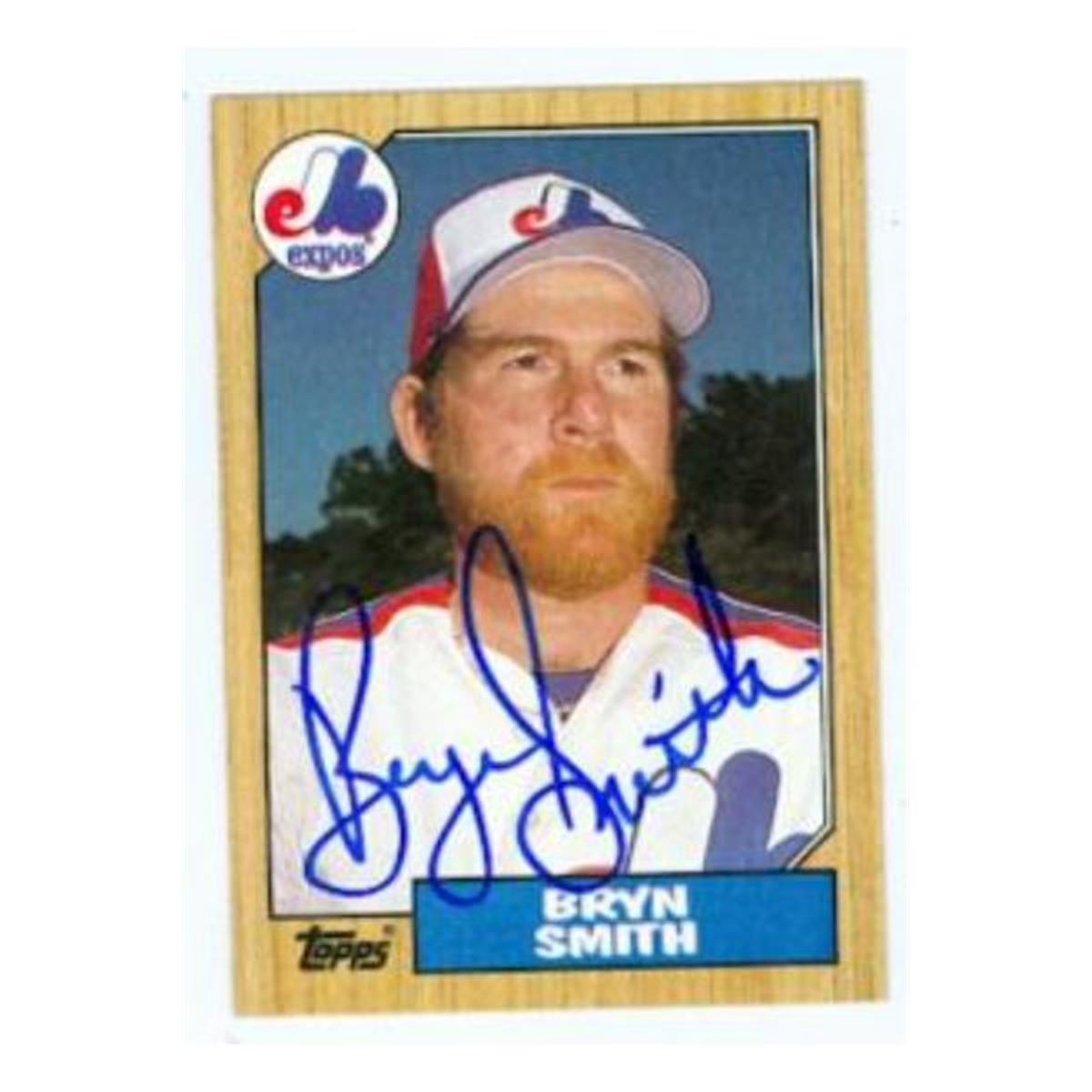 586332 Bryn Smith Autographed Baseball Card - Montreal Expos - 1987 Topps No.505