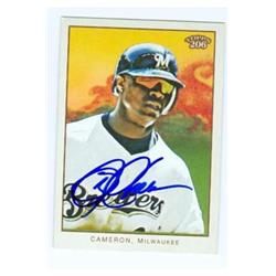 Mike Cameron Autographed Baseball Card - Milwaukee Brewers - 2009 Topps 206 No.111