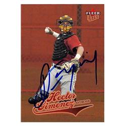 586490 Hector Gimenez Autographed Baseball Card - Houston Astros - 2004 Fleer Ultra No.339