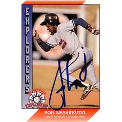587000 Ron Washington Autographed Baseball Card - 1991 Pacific Senior League No.48 - Daytona Beach Explorers
