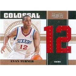 Picture of Autograph Warehouse 587544 Evan Turner Player Worn Jersey Patch Basketball Card - Philadelphia 76ers - 2011 Panini National Treasures Colossal No.19 LE 83-99