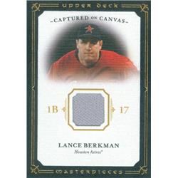 587658 Lance Berkman Player Worn Jersey Patch Baseball Card - Houston Astros - 2008 Upper Deck Masterpieces Canvas No.CCLB
