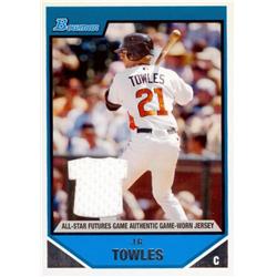 587670 J.R. Towles Player Worn Jersey Patch Baseball Card - Houston Astros - 2007 Bowman Futures Game Rookie No.BDPP89