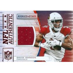 David Johnson Player Worn Jersey Patch Football Card - Arizona Cardinals - 2018 Panini Rookies & Stars No.A2