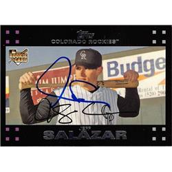 Jeff Salazar autographed baseball card (Colorado Rockies) 2007 Topps #272 rookie - Baseball Slabbed Autographed Cards
