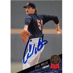 Carl Willis Autographed Baseball Card - Minnesota Twins - 1993 Leaf No.164