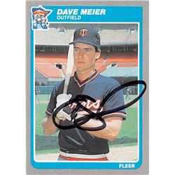 Dave Meier Autographed Baseball Card - Minnesota Twins - 1985 Fleer No.285