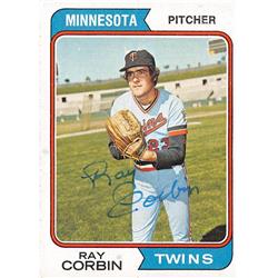 Ray Corbin Autographed Baseball Card - Minnesota Twins - 1974 Topps No.296