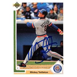 Mickey Tettleton autographed baseball card (Detroit Tigers) 1991 Upper Deck #729 - MLB Autographed Baseball Cards