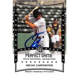 619435 Micah Carpenter Autographed Baseball Card - Georgia Tech Yellow Jackets - 2014 Leaf National Perfect Game No.214
