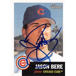 Jason Bere autographed baseball card (Chicago Cubs) 2002 Topps Heritage #245 - Baseball Slabbed Autographed Cards