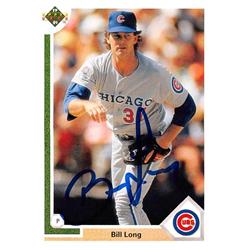 619626 Bill Long Autographed Baseball Card - Chicago Cubs 67 - 1991 Upper Deck No.495