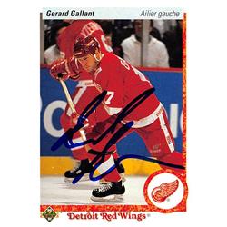 Gerard Gallant autographed Hockey Card (Detroit Red Wings, SC) 1991 Upper Deck #134 - Hockey Slabbed Autographed Cards