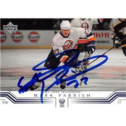 Mark Parrish autographed Hockey Card (New York Islanders, SC) 2001 Upper Deck #109 - Hockey Slabbed Autographed Cards
