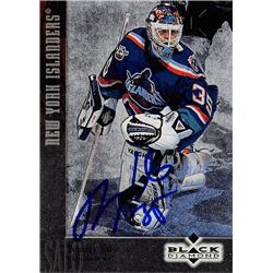 Tommy Salo autographed Hockey Card (New York Islanders, SC) 1997 Upper Deck Black Diamond #31 - Hockey Slabbed Autographed Cards