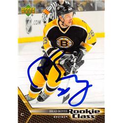Brad Boyes Autographed Hockey Card - Boston Bruins, SC - 2006 Upper Deck Rookie Class No.6