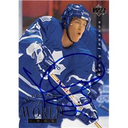 620216 Kenny Jonsson Autographed Hockey Card - Toronto Maple Leafs, SC - 1995 Upper Deck No.560