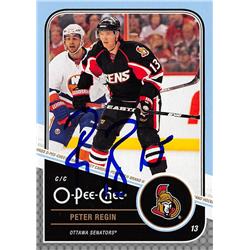 620325 Peter Regin Autographed Hockey Card - Ottawa Senators, SC - 2011 O-Pee-Chee No.416