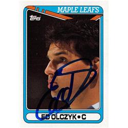 620810 Ed Olczyk Autographed Hockey Card - Toronto Maple Leafs, 67 - 1990 Topps No.206
